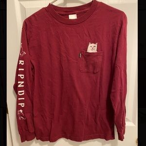 RIPNDIP maroon long sleeve shirt